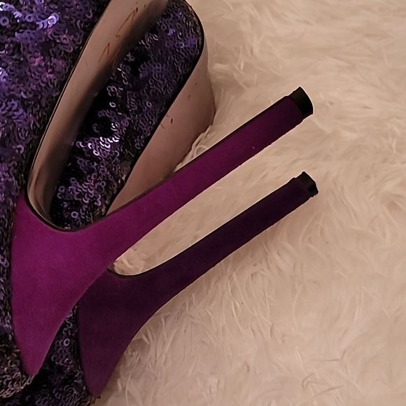 Steve Madden Bitter Purple Sequin Heels - Picture 12 of 16